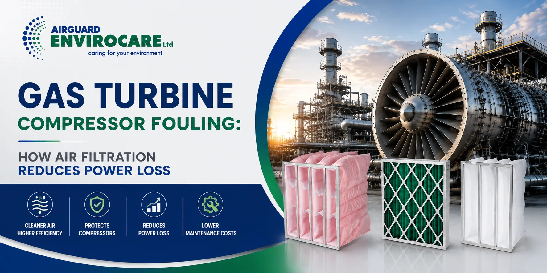 Gas Turbine Compressor Fouling: How Air Filtration Reduces Power Loss